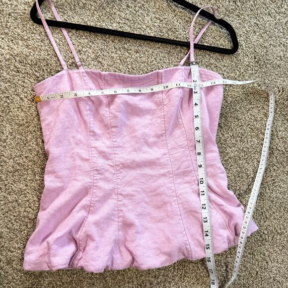 Abercrombie & Fitch Linen-Blend Peplum Top Size Medium - Picture 5 of 5